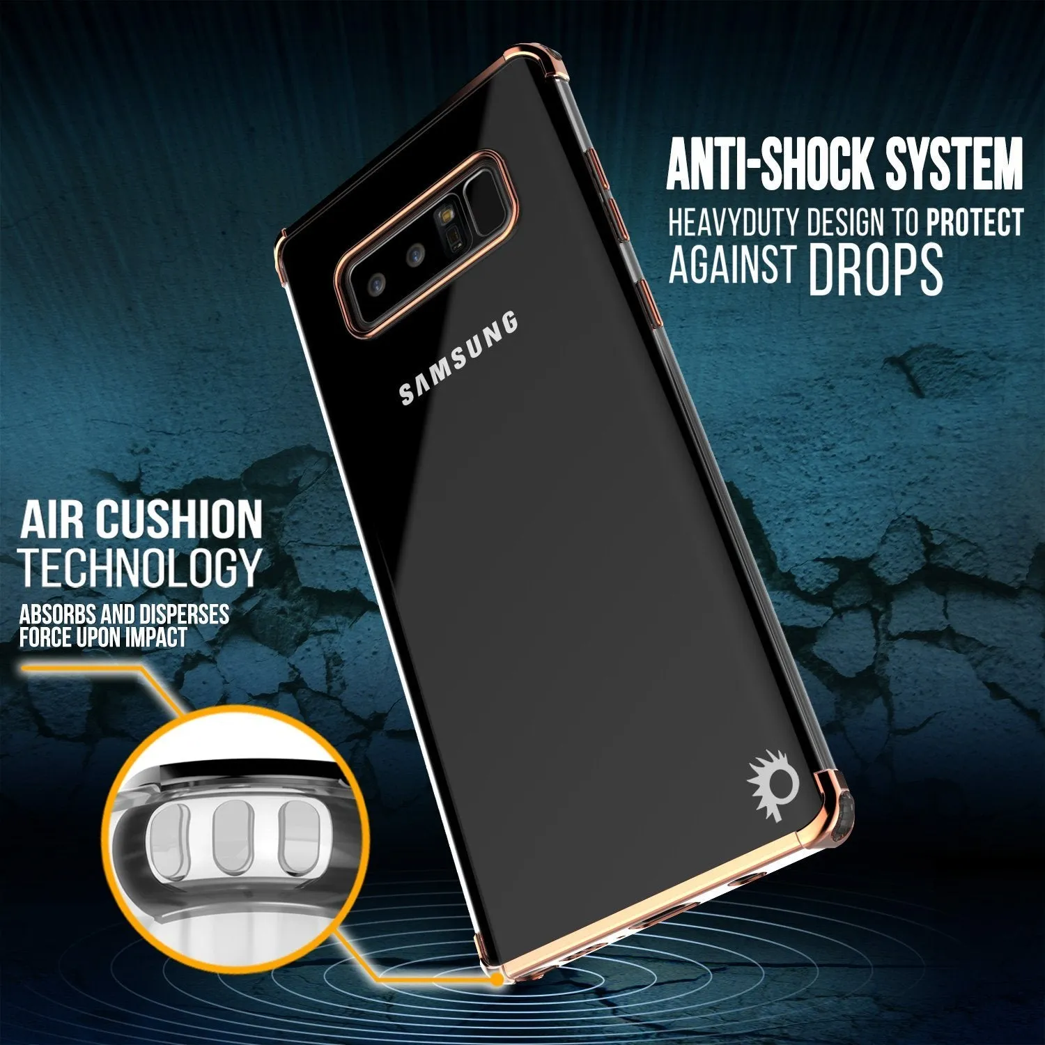 Galaxy Note 8 Anti-shock & Screen Protective Slim Case [Rose Gold]