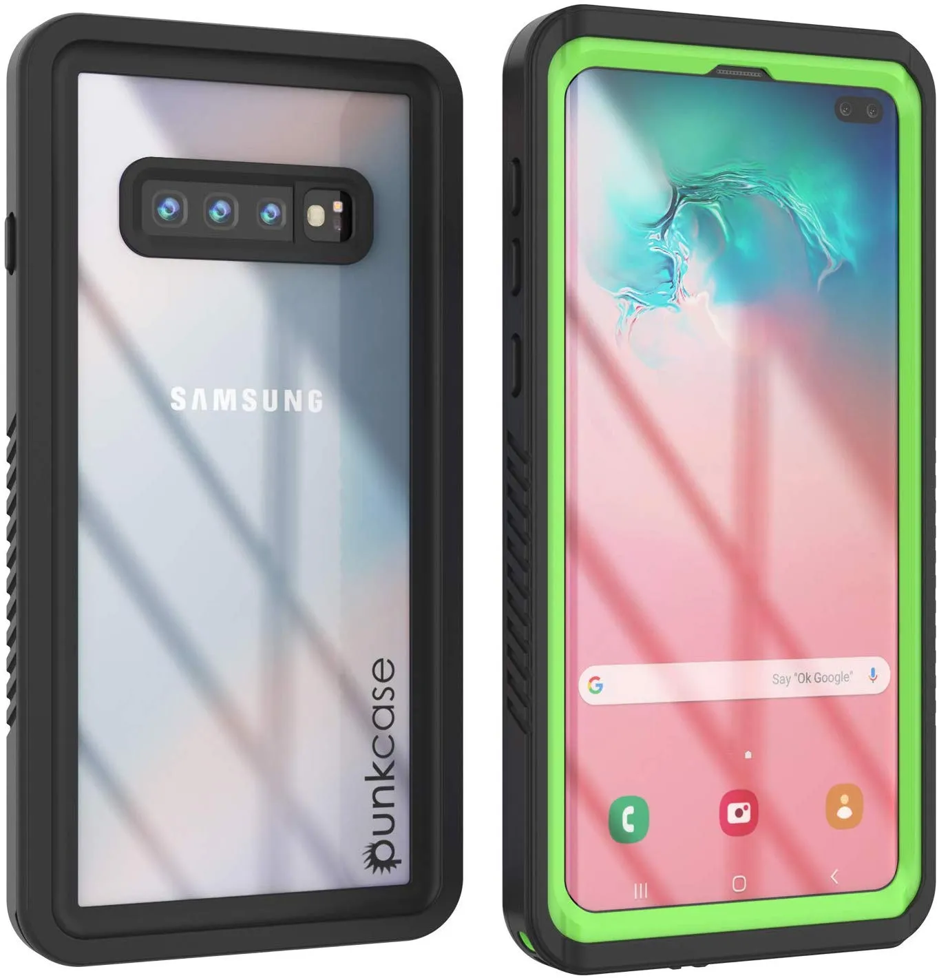 Galaxy S10  Plus Water/Shockproof Screen Protector Case [Light Green]