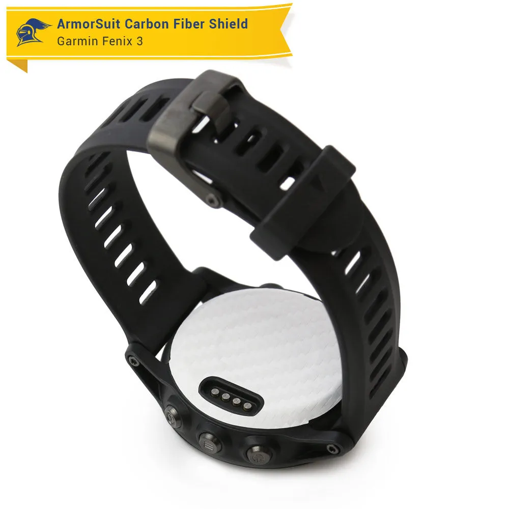 Garmin Fenix 3 Screen Protector   White Carbon Fiber Skin