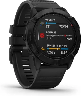 Garmin Fenix 6X Pro Premium Multisport GPS Watch features Mapping Music Grade-Adjusted Pace Guidance and Pulse Ox Sensors Black - Certified Refurbished