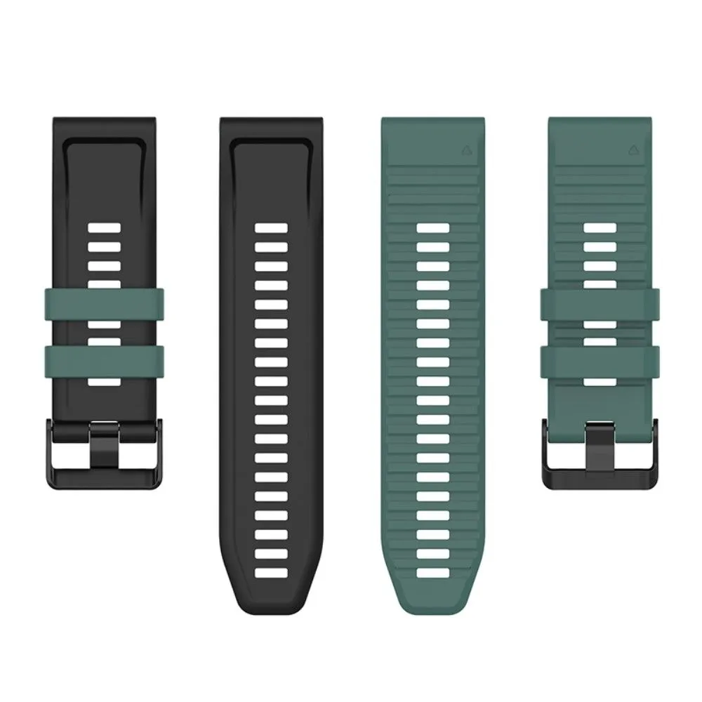 Garmin Fenix 7X dual color silicone watch strap - Olive Green / Black