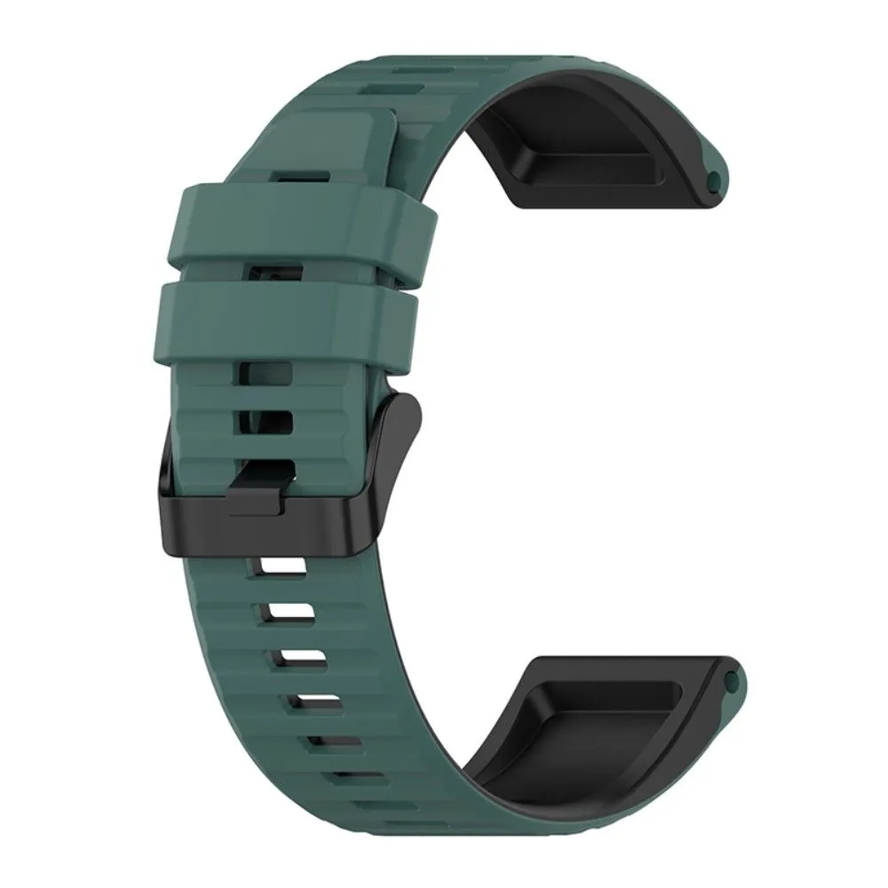 Garmin Fenix 7X dual color silicone watch strap - Olive Green / Black