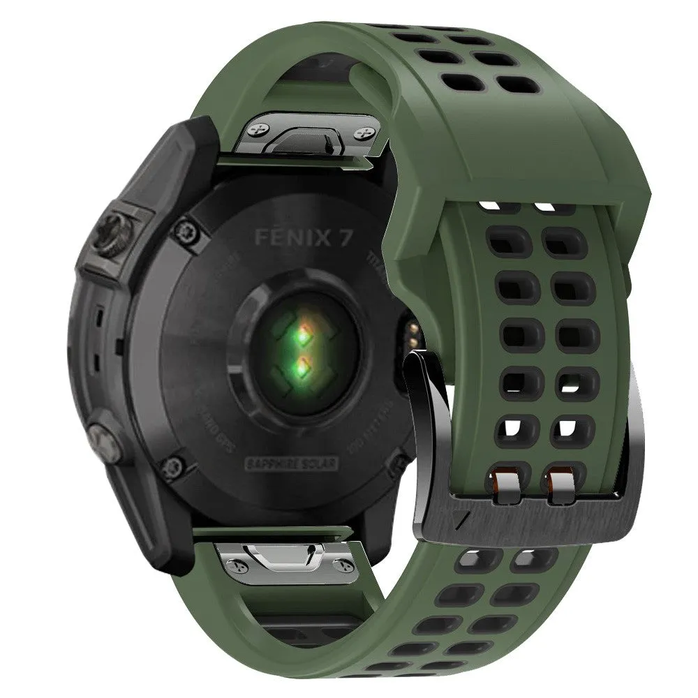 Garmin Tactix Bravo replacement silicone wristband Dual Color (joint circumference: 180-220mm) - Green / Black