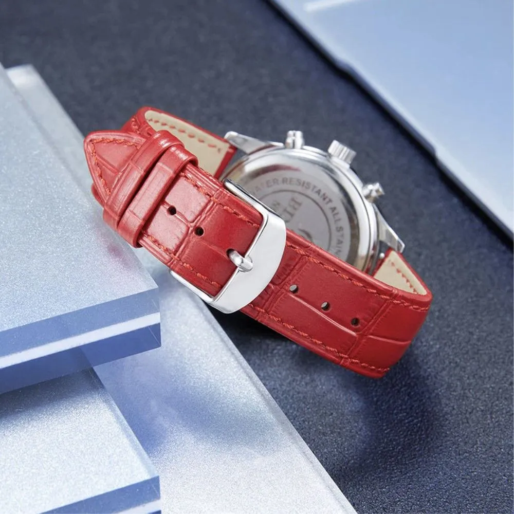 Garmin Venu / Vivoactive 3 / 3 Music crocodile texture leather watch strap - Red