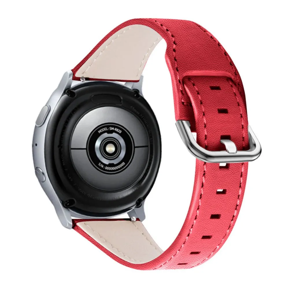 Garmin Vivoactive 4 elegant cowhide leather watch strap - Red