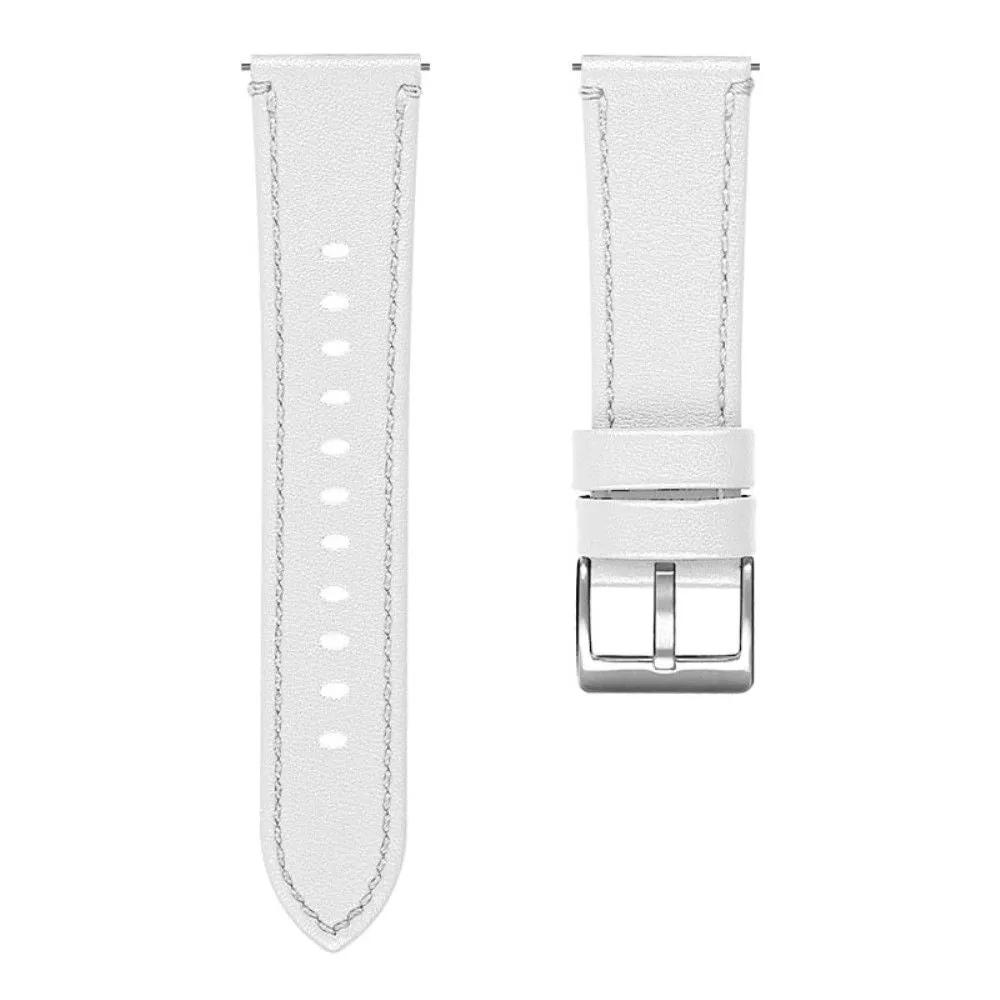 Garmin Vivoactive 4 solid color cowhide leather watch strap - White