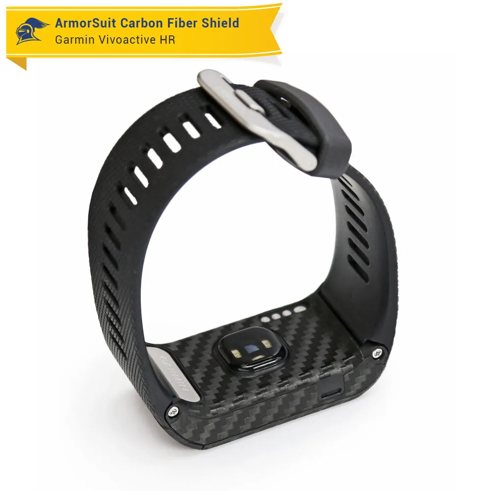 Garmin Vivoactive HR Screen Protector   Black Carbon Fiber Skin