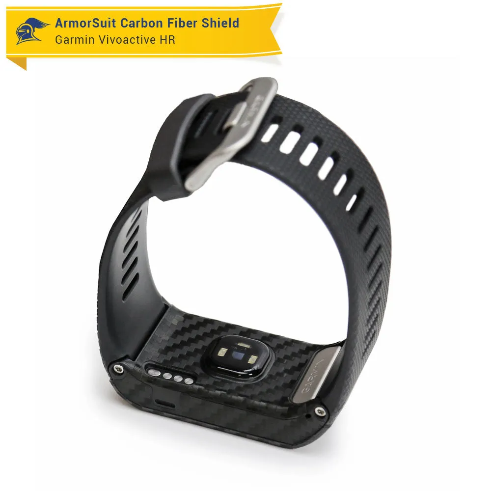 Garmin Vivoactive HR Screen Protector   Black Carbon Fiber Skin