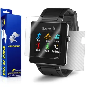 Garmin Vivoactive Screen Protector   White Carbon Fiber Skin