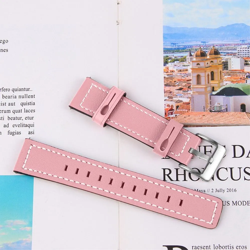 Garmin Vivomove 3 cowhide leather watch strap - Pink