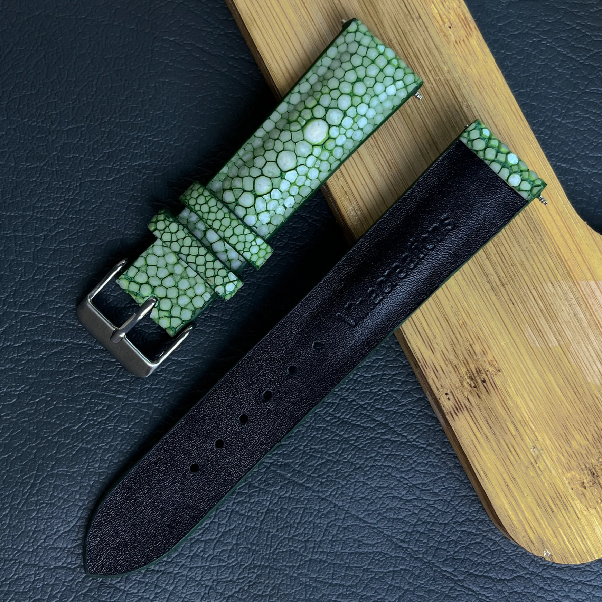 Genuine Green Pearl Stingray Leather Watch Band