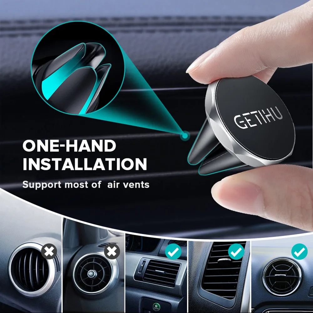 GETIHU Car Phone Holder Magnetic Air Vent Mount Mobile Smartphone Stand Magnet Support Cell in Car GPS For iPhone XS Max Samsung