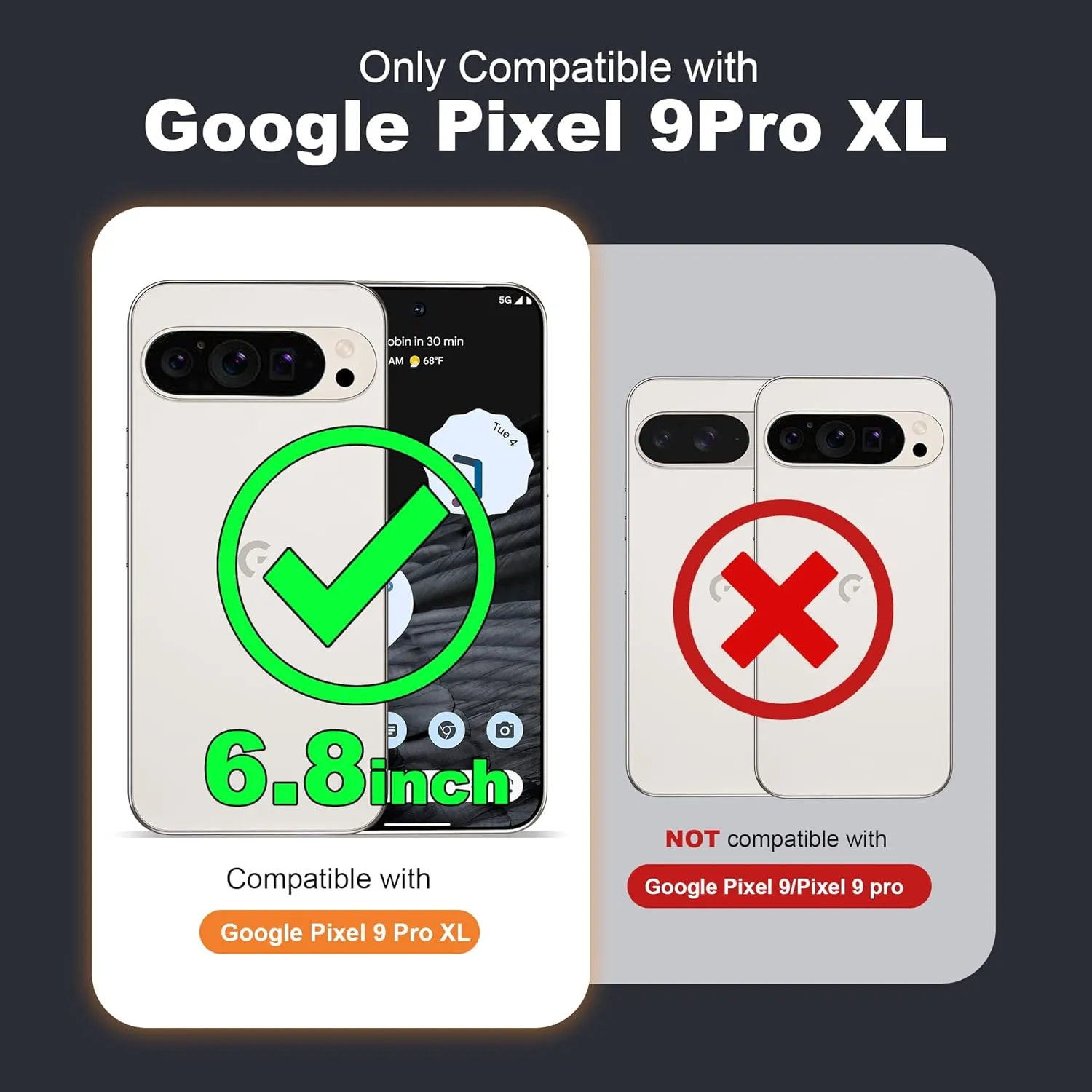 Google Pixel 9 Pro XL Case Build-in Ring Stand Shockproof Anti-Slip Protective Phone Case Black