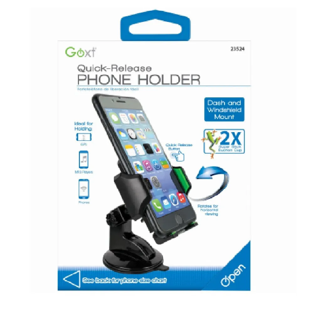 GoXT 23524 Windshield & Dash Mount Phone Holder, Black