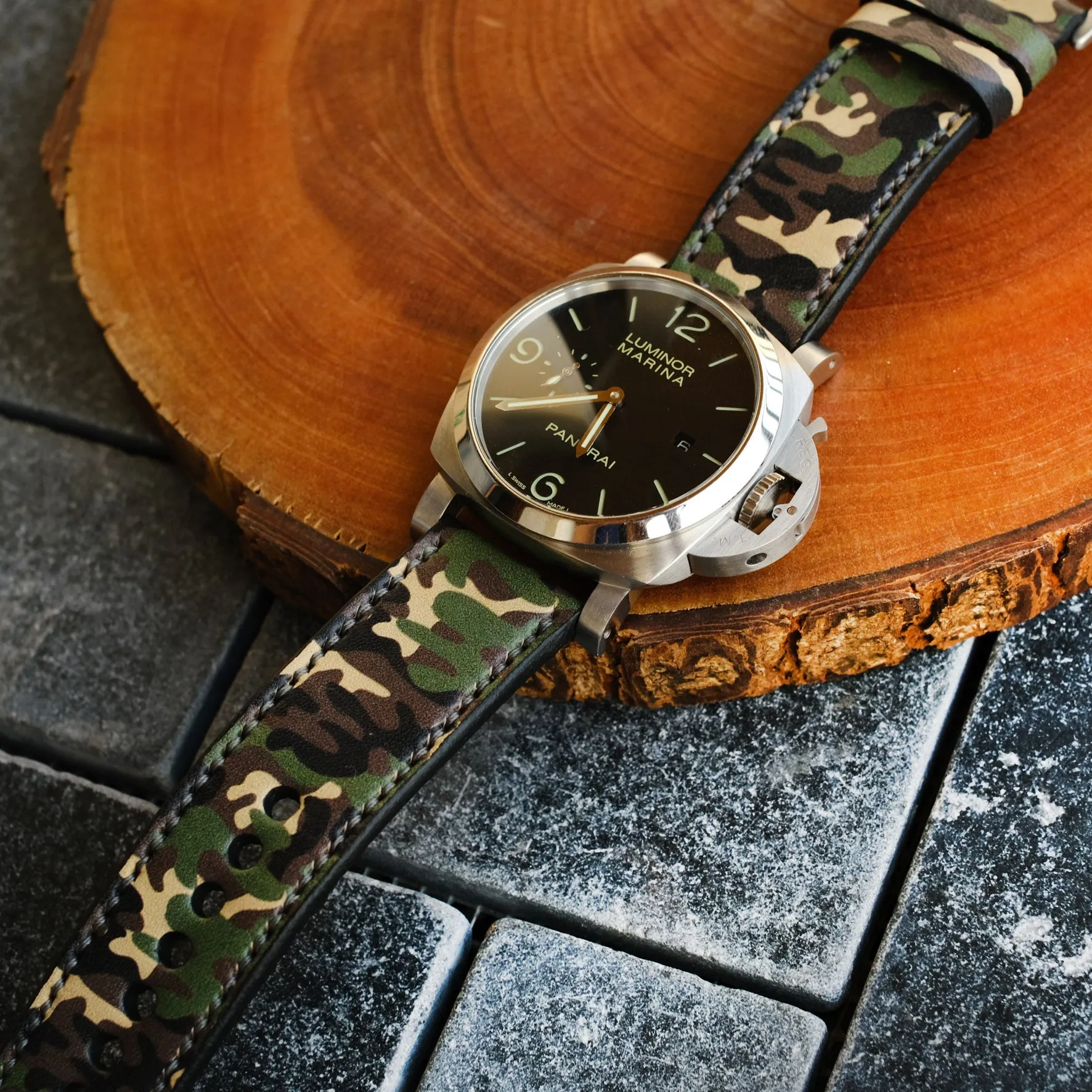 Green Camo Panerai Watch Straps