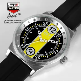 GT WATCH Extreme Flag Montres Yellow Dial Relojes Men's Fashion Style Wristwatch Unisex Silicone Strap Quartz Watch