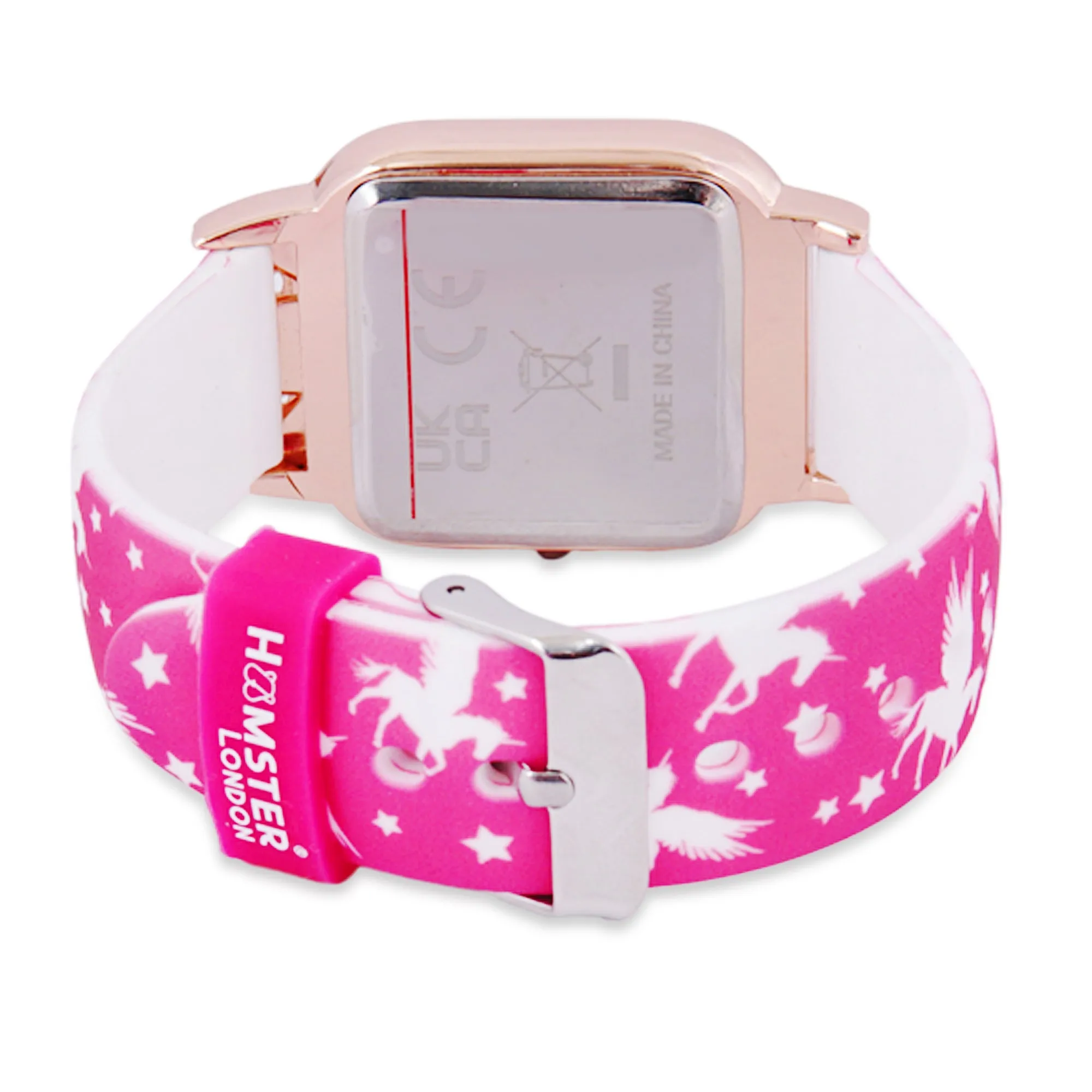 Hamster London Unicorn Metal Horn Pink Digital Watch