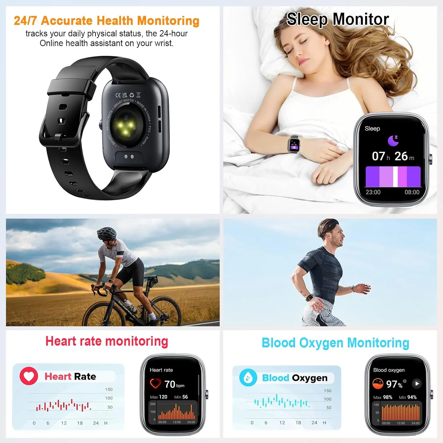 HD Smart Watch – Fitness & Health Tracker with Heart Rate & Sleep Monitor