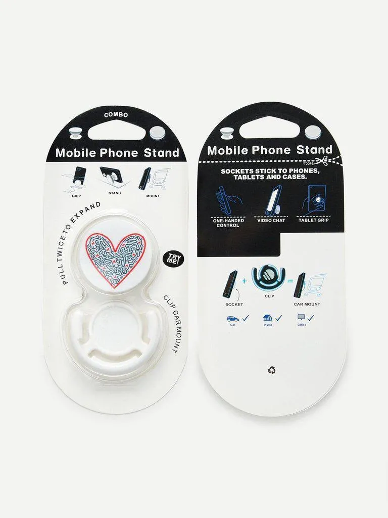 Heart Print Gasbag Phone Holder