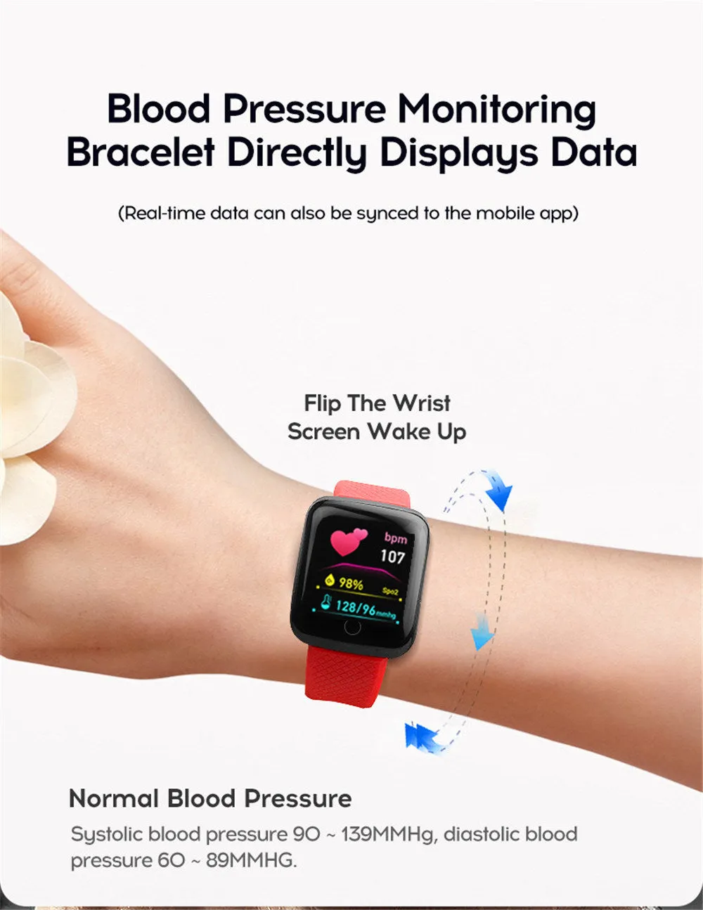 Heart Rate Sleep Monitoring Blood Pressure Smartwatch