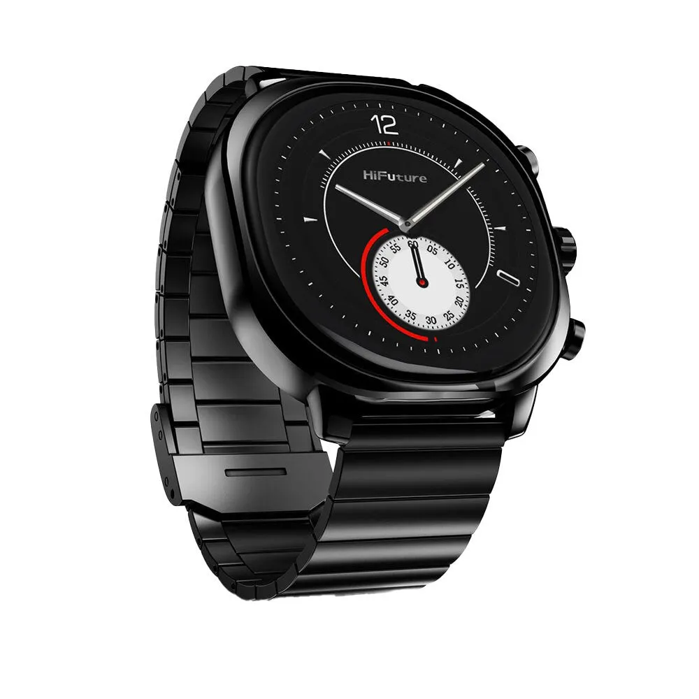 HiFuture AIX Amoled Stainless Steel Smart Watch (Caviar Black)