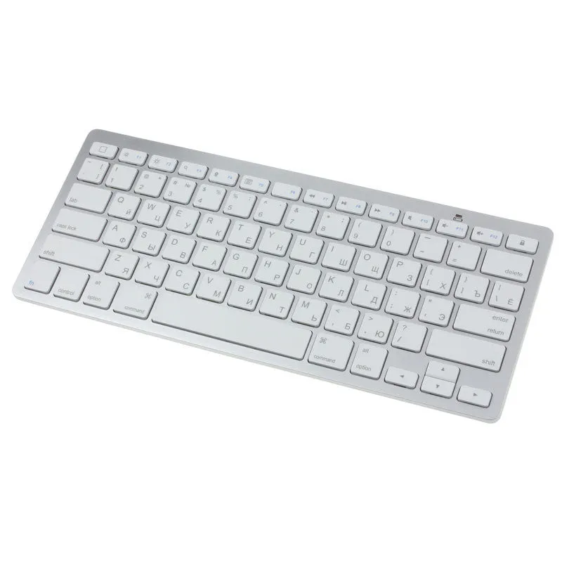 High Quality Slim Mini White Bluetooth Wireless Russian Keyboard For MAC Window keyboard with Russian letters