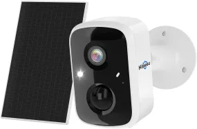 Hiseeu Solar Security Cameras Wireless Outdoor, Battery Powered 3K 4MP Surveillance Indoor WiFi Smart Cameras for Home Security Outside, Motion Detection, Waterproof, Color Night Vision, 2-Way Audio