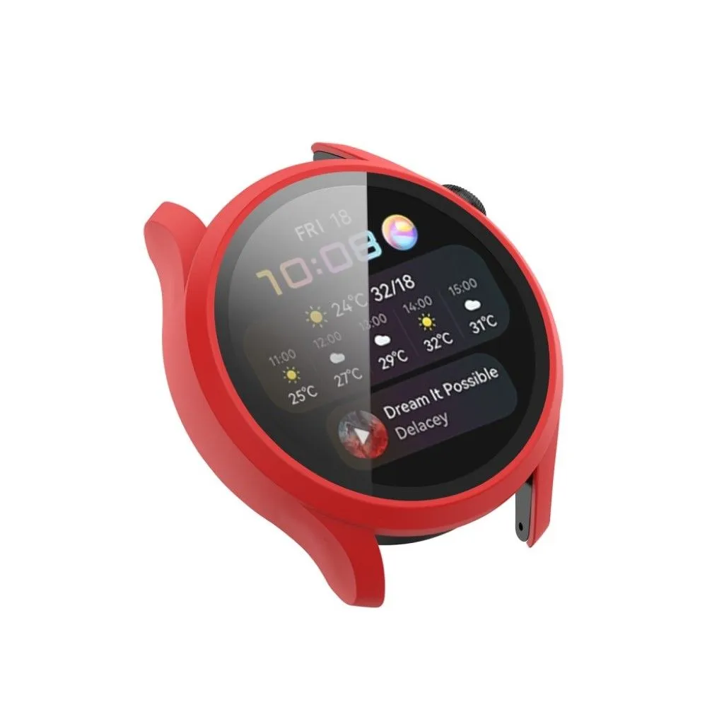 Huawei Watch 3 TPU cover   tempered glass - Red