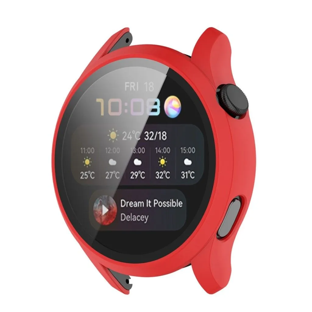 Huawei Watch 3 TPU cover   tempered glass - Red