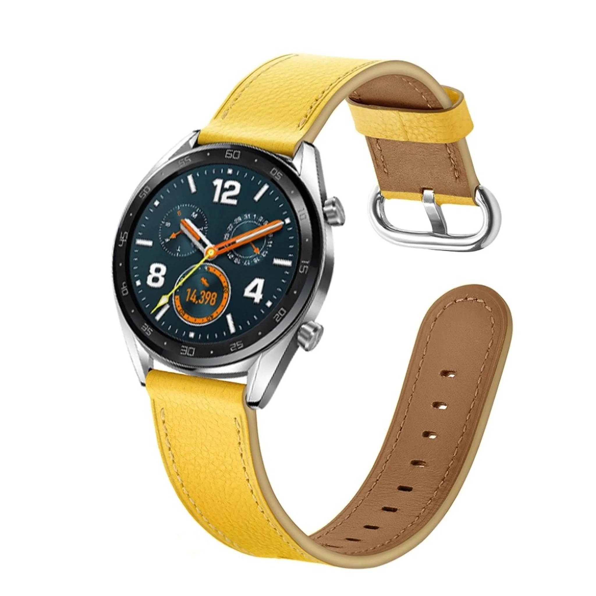 Huawei Watch GT / GT 2 46mm / Watch Magic top genuine leather watch band - Yellow