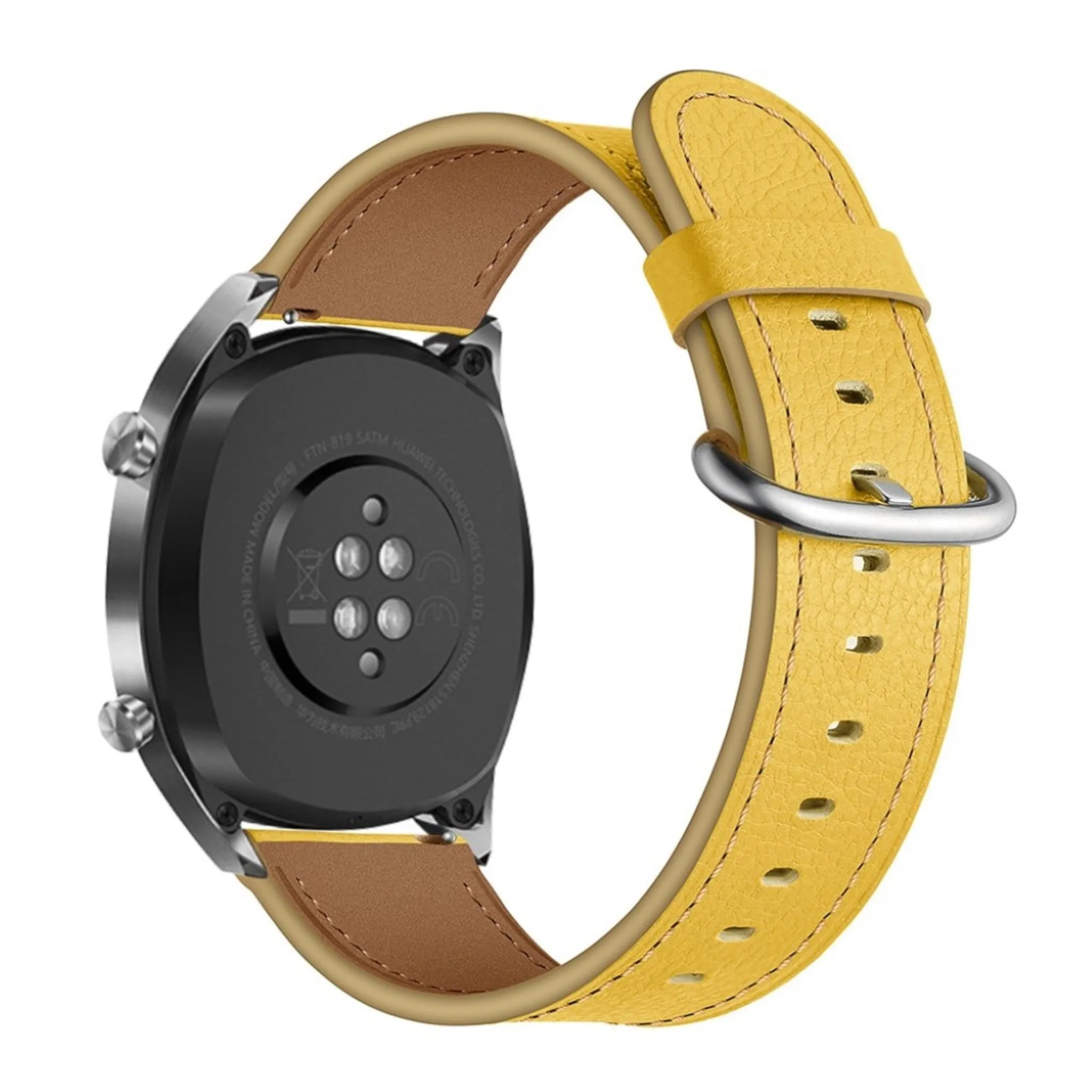 Huawei Watch GT / GT 2 46mm / Watch Magic top genuine leather watch band - Yellow