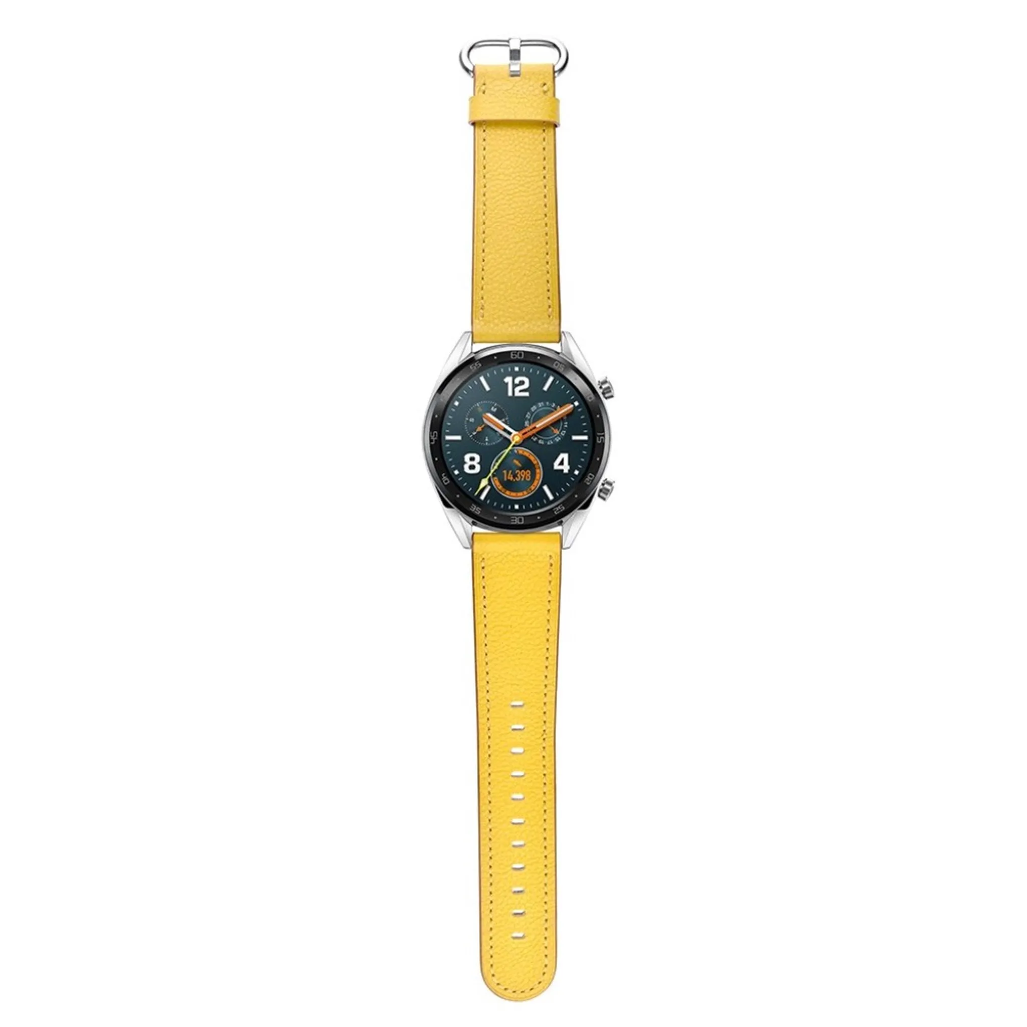 Huawei Watch GT / GT 2 46mm / Watch Magic top genuine leather watch band - Yellow