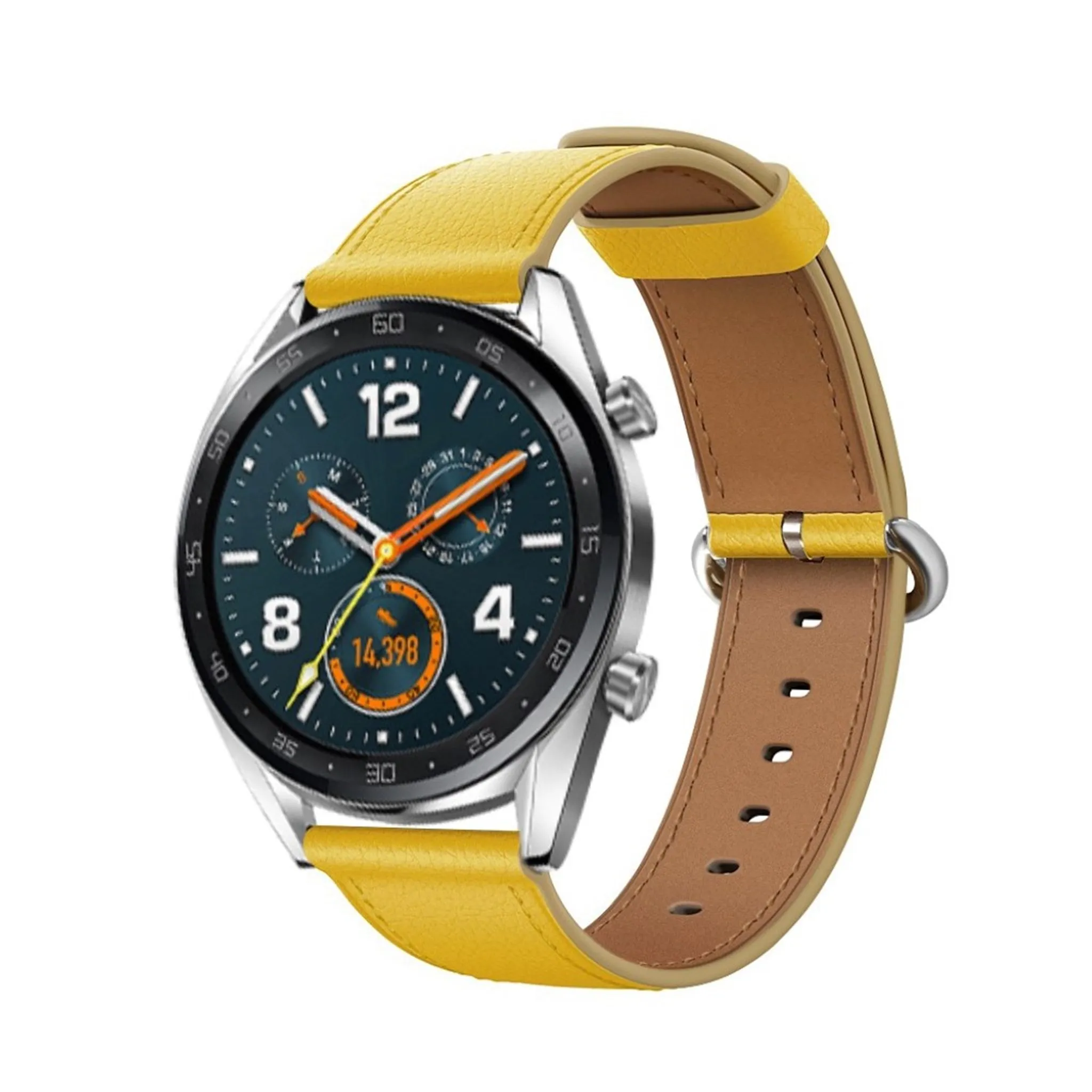 Huawei Watch GT / GT 2 46mm / Watch Magic top genuine leather watch band - Yellow