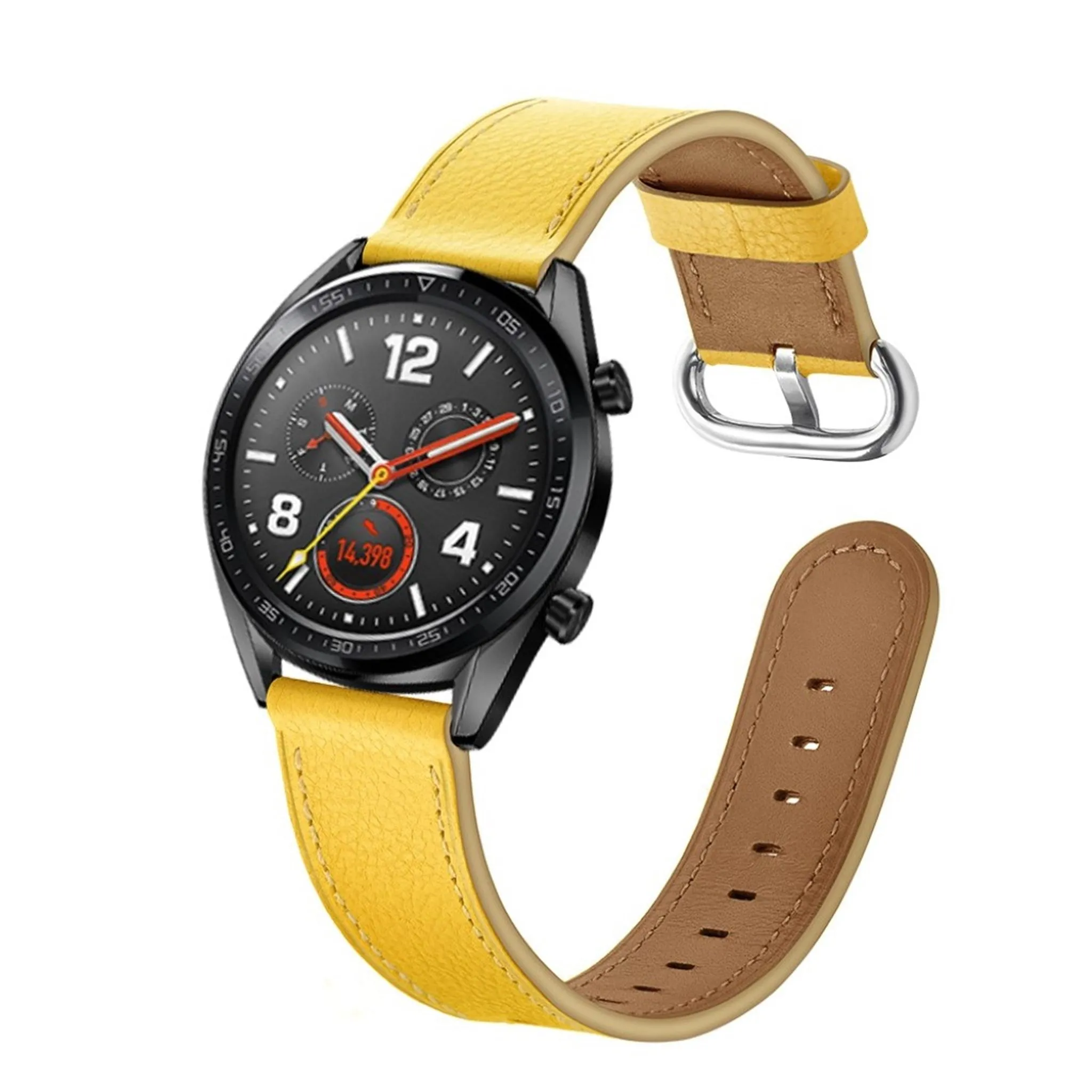 Huawei Watch GT / GT 2 46mm / Watch Magic top genuine leather watch band - Yellow