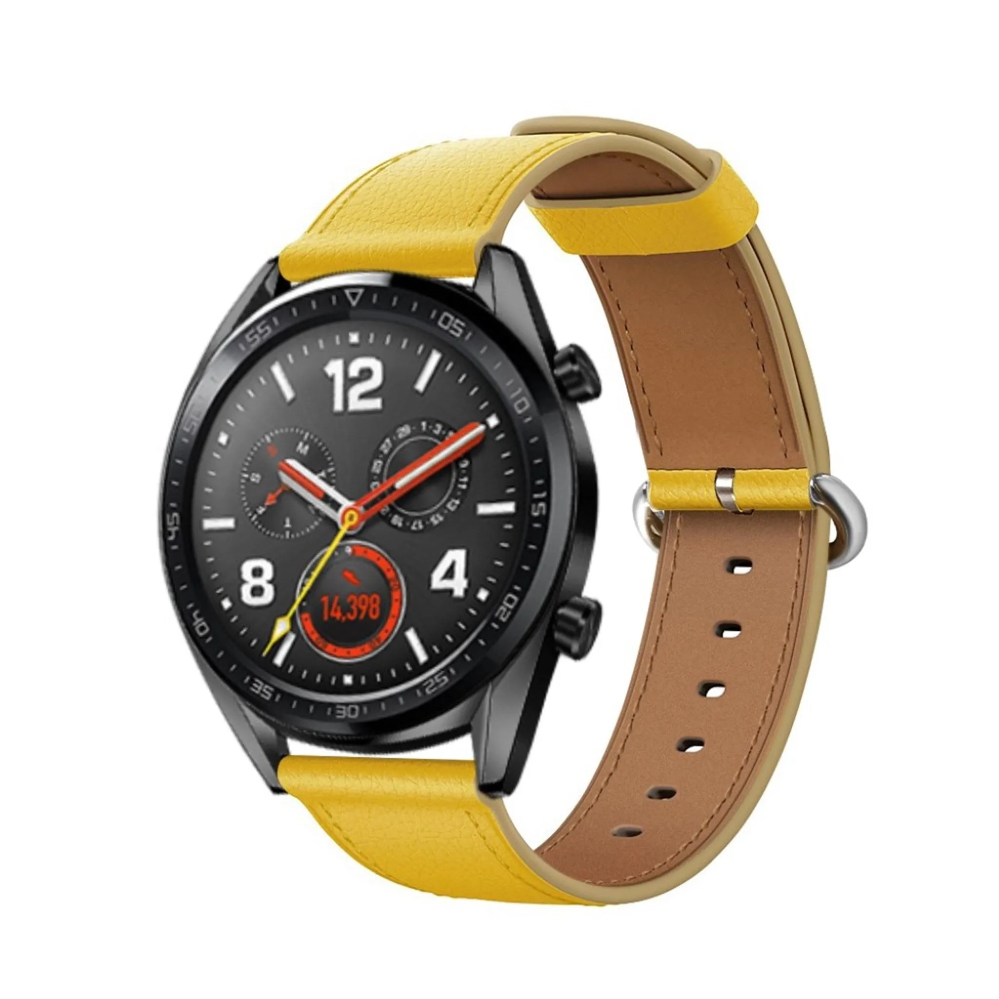 Huawei Watch GT / GT 2 46mm / Watch Magic top genuine leather watch band - Yellow