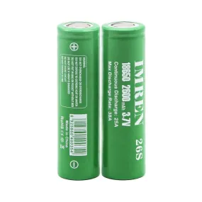 IMREN 26S 18650 2600mAh 25A Rechargeable Lithium Battery (2PCS/Pack)