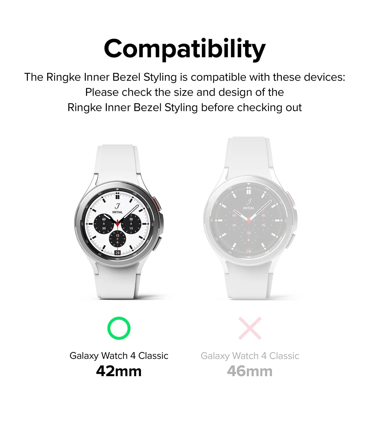 Inner Bezel Styling Galaxy Watch 4 Classic 42mm [Stainless Steel] - Black  42-IN-04