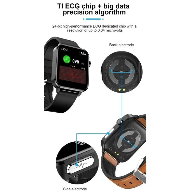 IP68 Waterproof Smart Watch with 1.7" TFT Color Screen, Blood Oxygen & Temperature Monitoring, Steel Strap, AI Medical Diagnostics