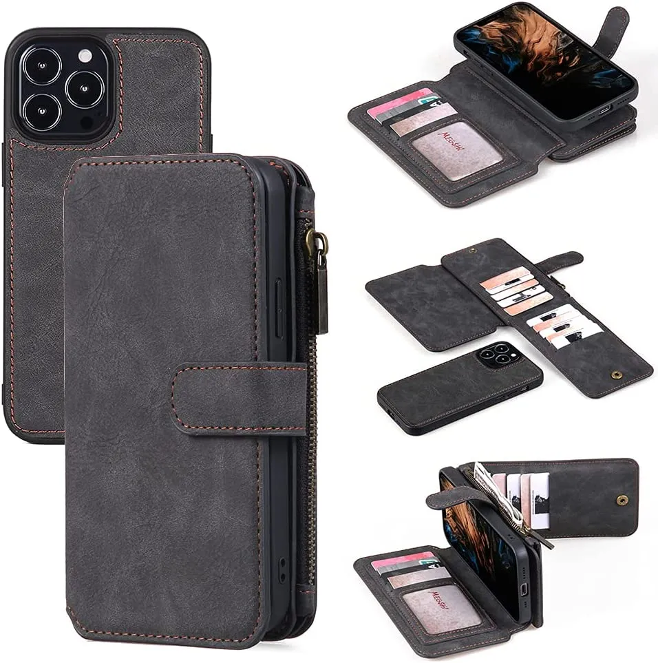 iPhone 13 Pro Max Leather Wallet Case