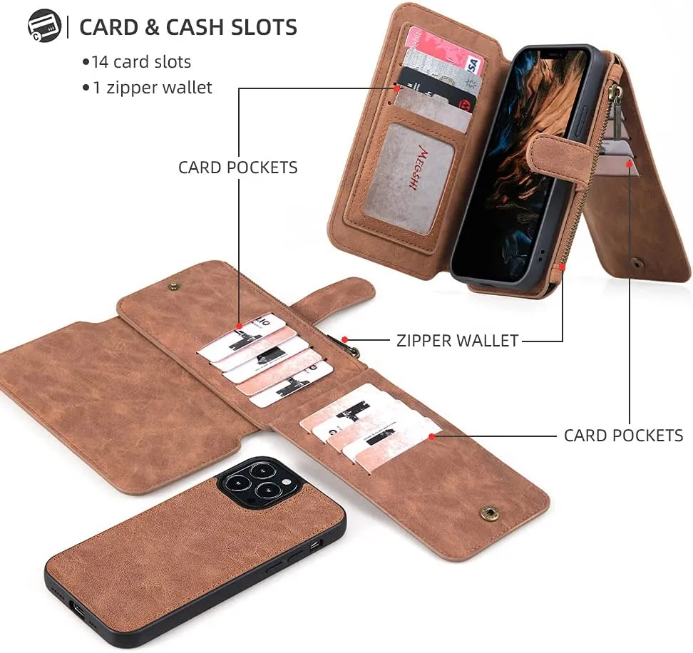 iPhone 13 Pro Max Leather Wallet Case