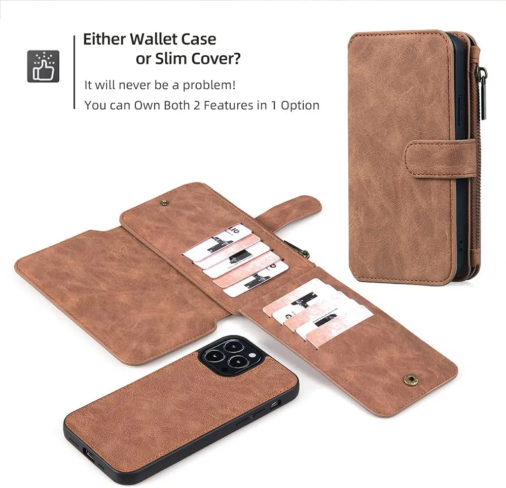 iPhone 13 Pro Max Leather Wallet Case