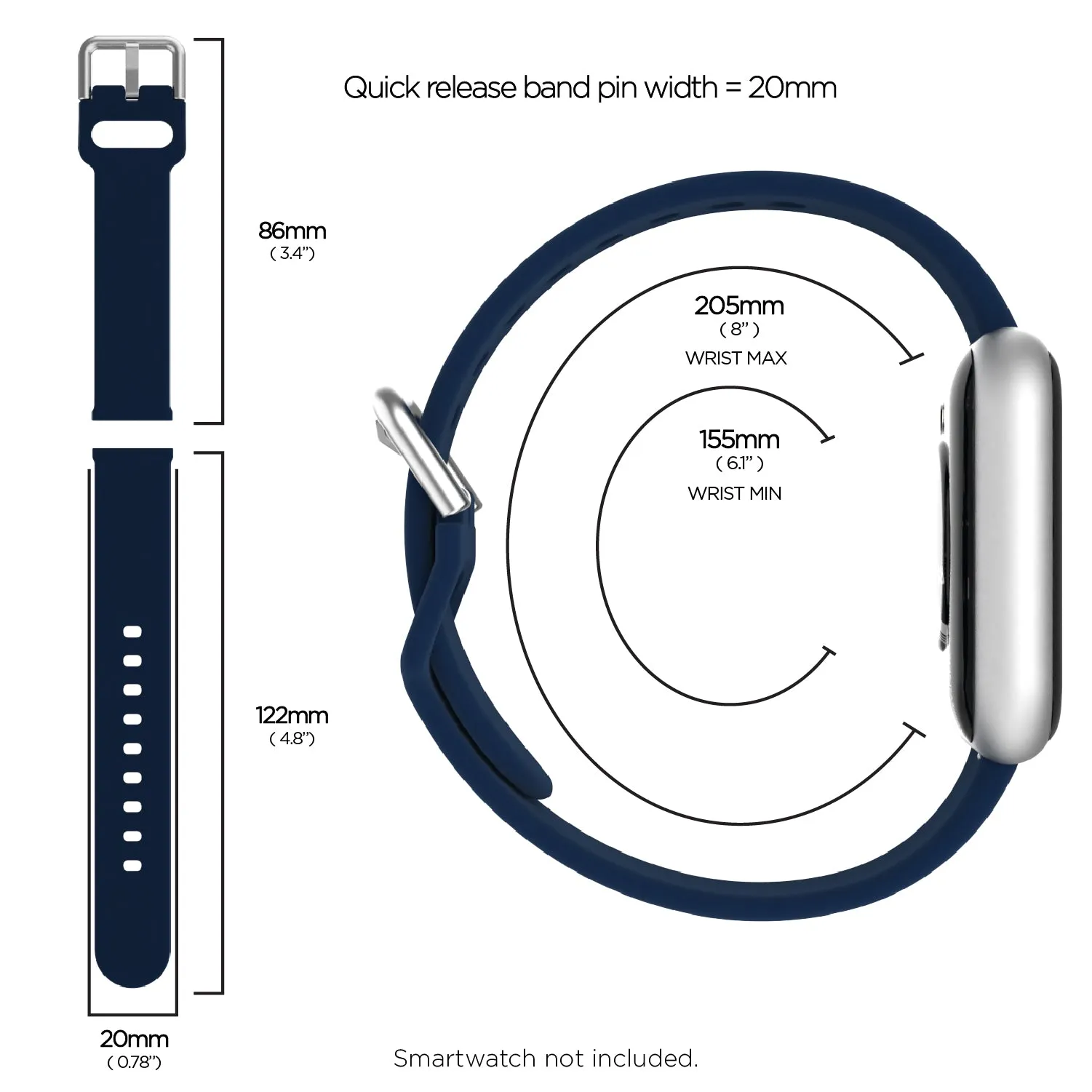 iTouch Air 3 40mm Interchangeable Strap: Blue/Black Buckle