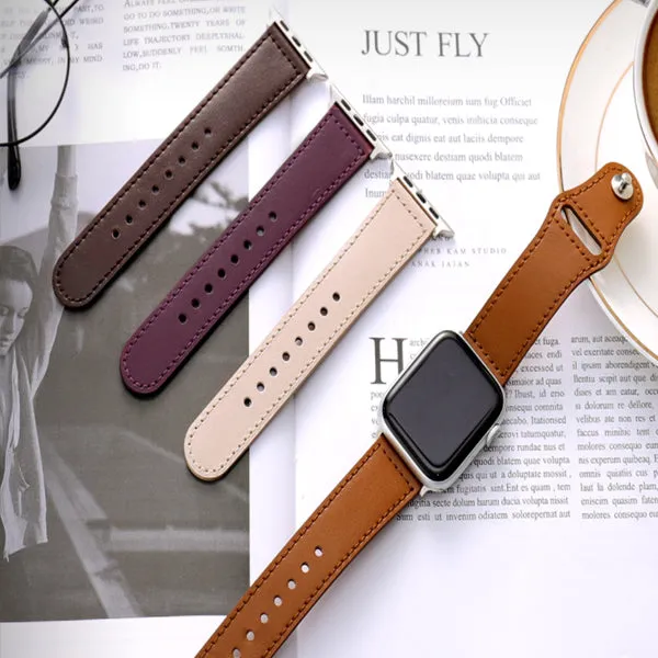 Jujube Red Genuine Leather Apple Watch Band 棗紅色真皮Apple 錶帶