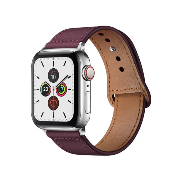 Jujube Red Genuine Leather Apple Watch Band 棗紅色真皮Apple 錶帶