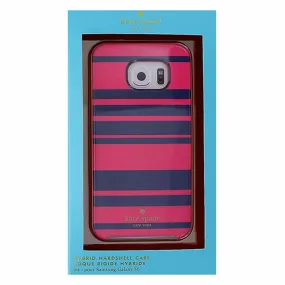 Kate Spade Hybrid Hardshell Case for Samsung Galaxy S6 - Pink/Dark Blue Stripe