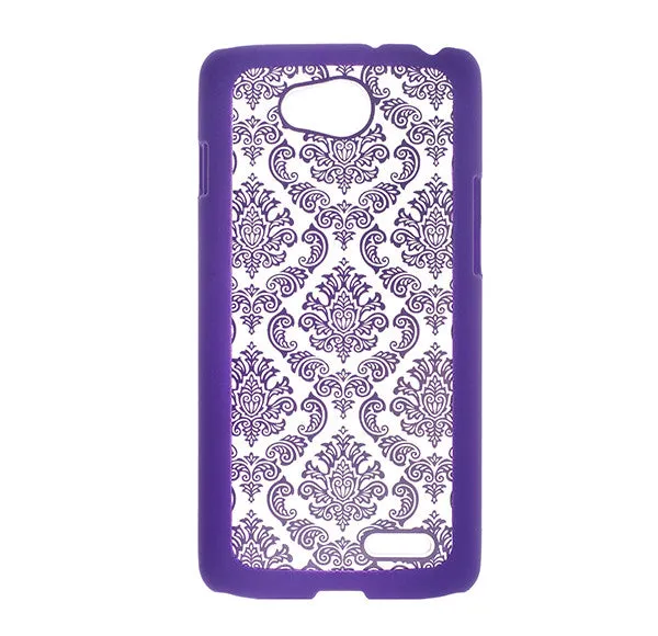 L90 | Optimus L90 | D405 Case, Ultra Slim Damask Vintage Case Cover - Purple