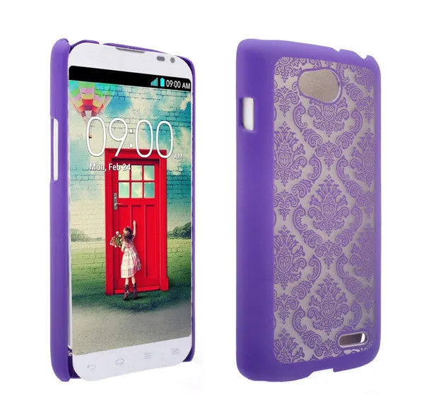 L90 | Optimus L90 | D405 Case, Ultra Slim Damask Vintage Case Cover - Purple