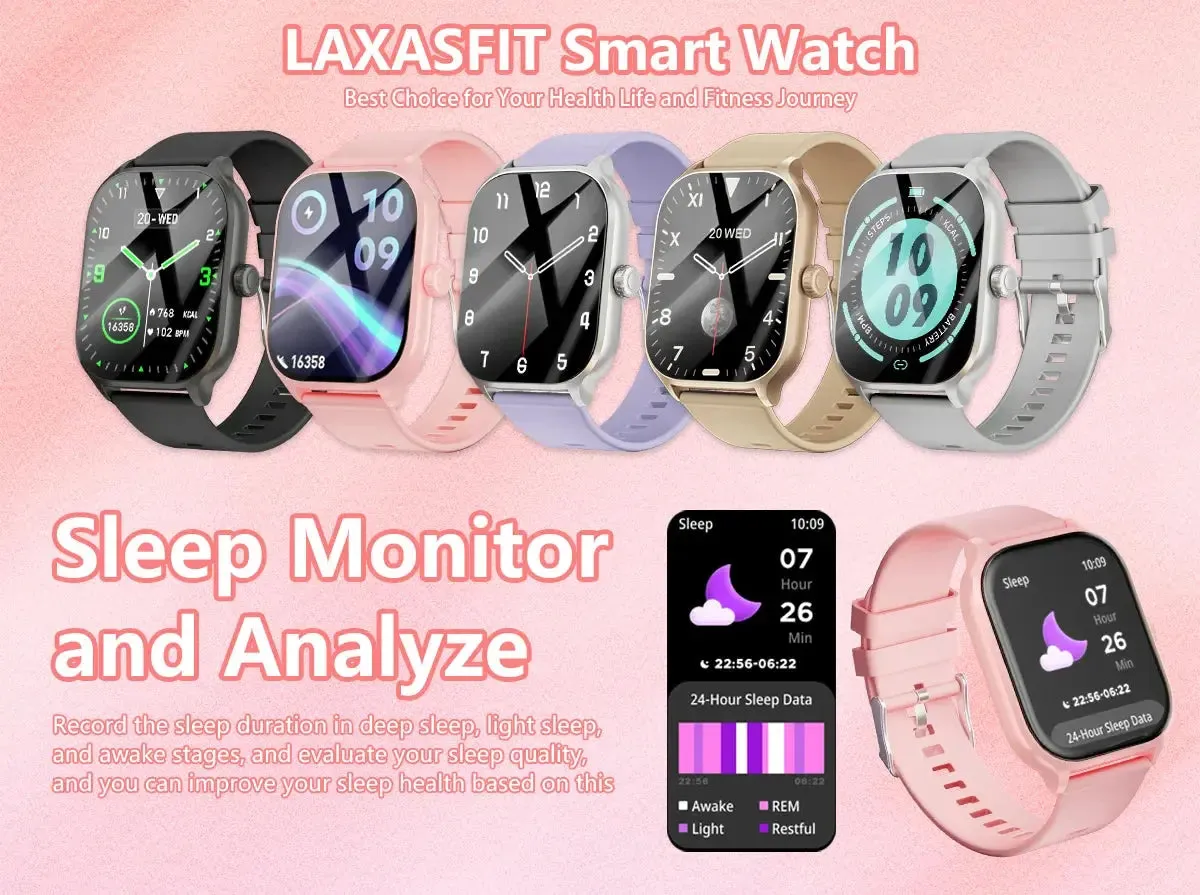 LAXASFIT 2.01“ Bluetooth Call Smart Watch Support 100  Sports IP68 Waterproof 2024 New Man Woman Message Reminder Smart Watch