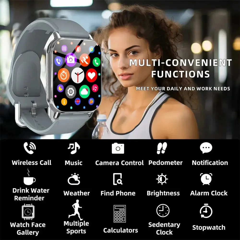 LAXASFIT Smart Watch Ladies Gift Full Touch Screen Sports Fitness Watch Men Bluetooth Talk Digital Smart Watch Wristwatch