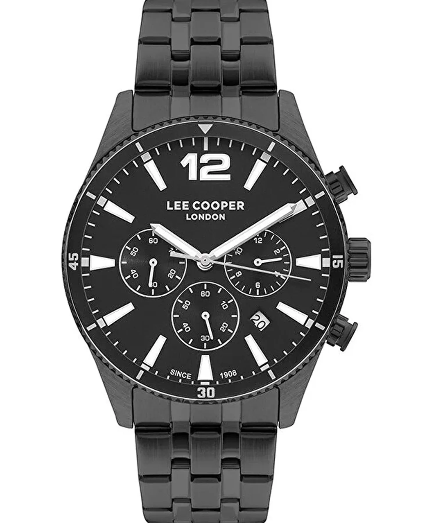 Lee Cooper  Men's Watch Black Dial Black Metal Strap, LC07641.060